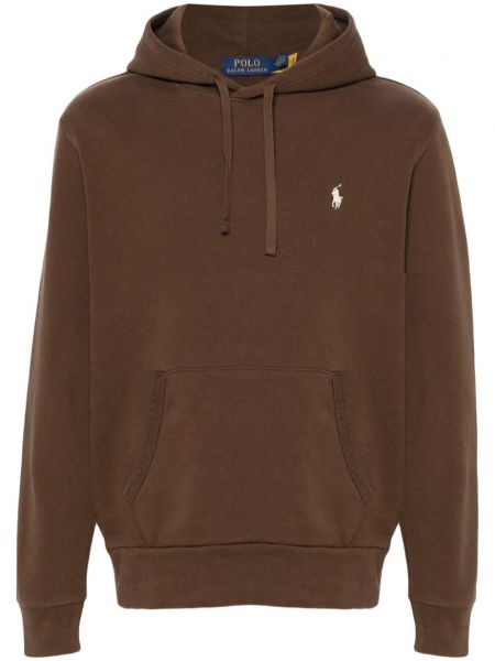 Hoodie brodé en coton Polo Ralph Lauren marron