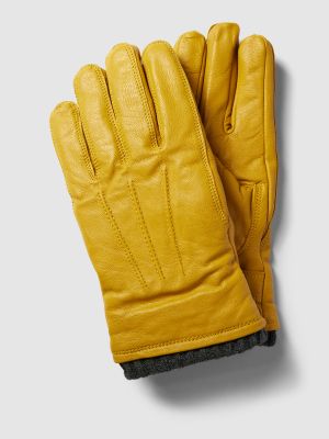 Żółte rękawiczki skórzane Pearlwood