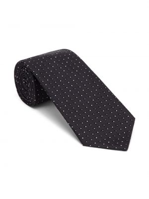 Žakárová hedvábná kravata Brunello Cucinelli černá