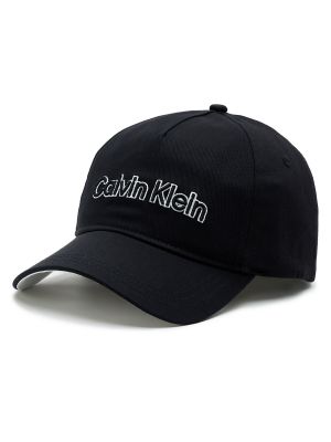 Kapa s šiltom z vezenjem Calvin Klein črna