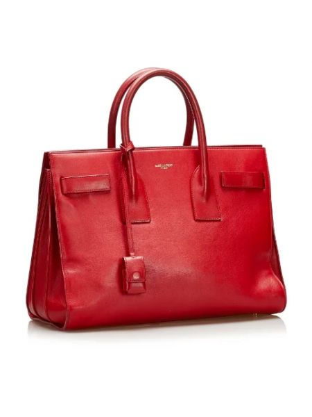 Bolsa de cuero retro Yves Saint Laurent Vintage rojo