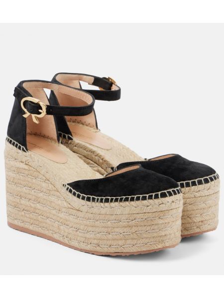 Platform ruskind espadrillos Gianvito Rossi sort