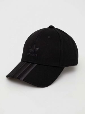Чорна однотонна бавовняна кепка Adidas Originals