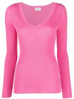 Пуловер с v-образно деколте P.a.r.o.s.h. розово