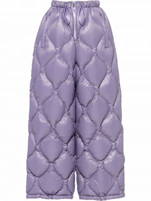 Pantalones de chándal acolchadas con estampado de rombos Miu Miu violeta