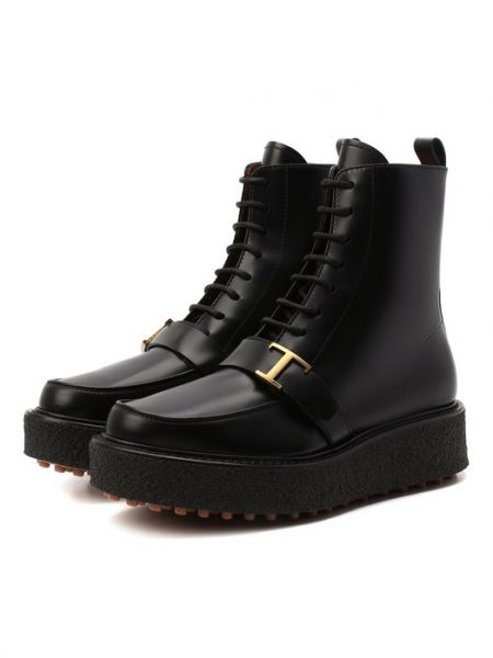 Черные кожаные ботинки Tods