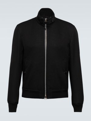 Mohérová hodvábna vlnená bunda Tom Ford čierna