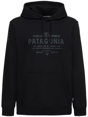 Medvilninis džemperis su gobtuvu Patagonia juoda