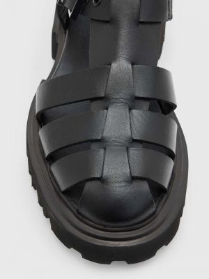Sandale din piele cu platformă Allsaints negru
