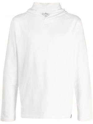 Pamučna hoodie s kapuljačom s vezom Courreges bijela