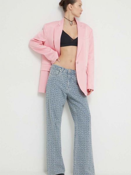 Blejzer Moschino Jeans ružičasta