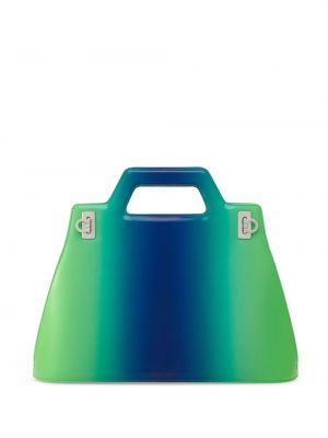 Nákupná taška s prechodom farieb Ferragamo zelená