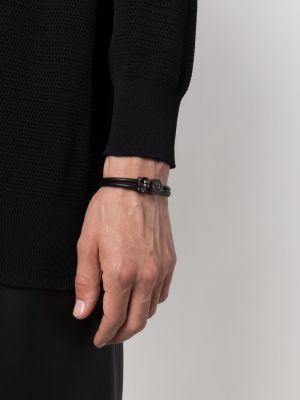 Leder armband Philipp Plein schwarz