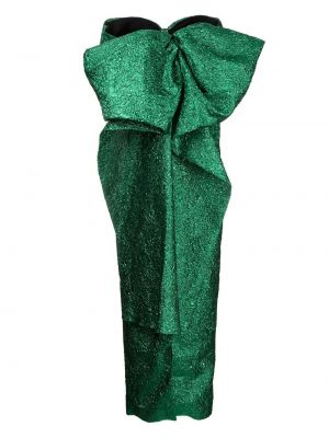 Sukienka długa z kokardką Bambah zielona