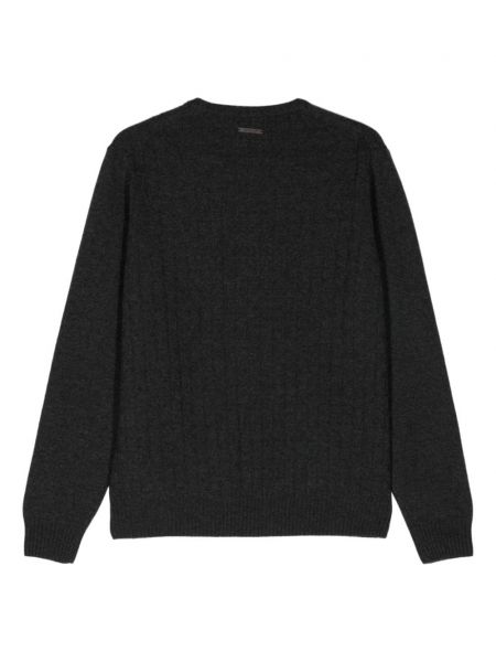 Sweter wełniany żakardowy Corneliani szary