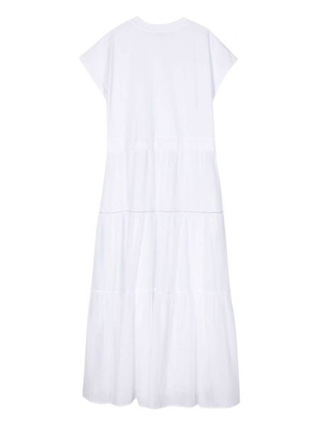 Sukienka bawełniana z falbankami Peserico biała