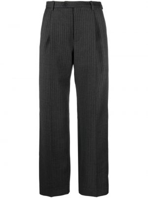 Pruhované vlněné kalhoty Sandro šedé