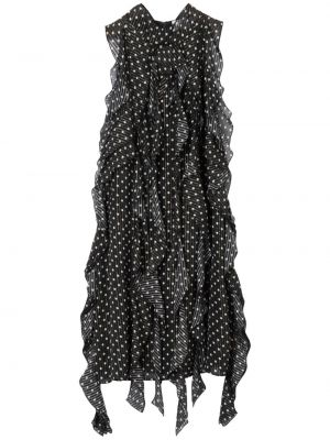 Sukienka w grochy z falbankami Burberry czarna