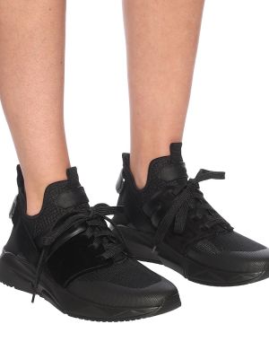 Sneakersy skórzane z siateczką Tom Ford czarne