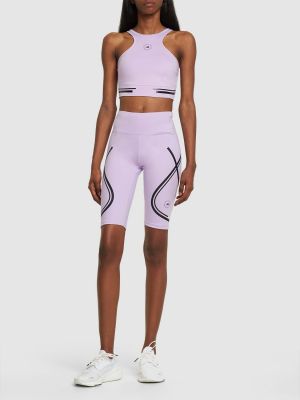 Shorts taille haute Adidas By Stella Mccartney violet