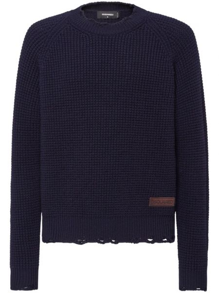 Strick langer pullover Dsquared2 blau