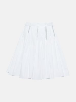 Белая хлопковая юбка мини с высокой талией Alaïa