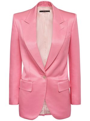 Hedvábná vlněná bunda Tom Ford růžová
