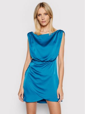 Slim fit koktejlové šaty Guess modré