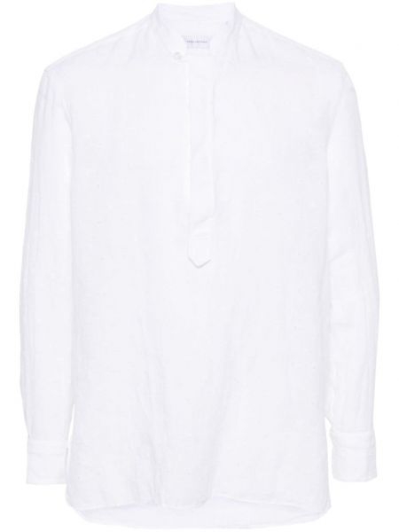 Lněná košile Tagliatore bílá