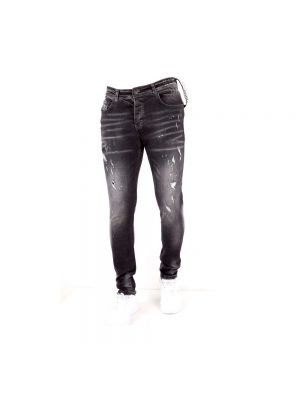 Slim fit distressed skinny jeans True Rise schwarz