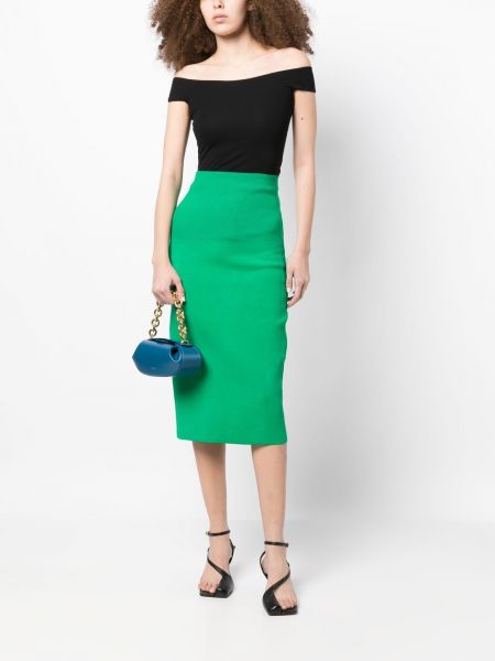 Midi sukně Victoria Beckham zelené