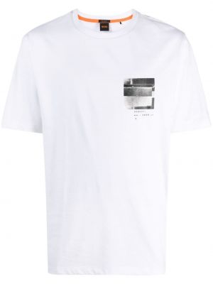 T-shirt con stampa Boss bianco