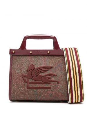 Τσάντα shopper με σχέδιο paisley Etro κόκκινο