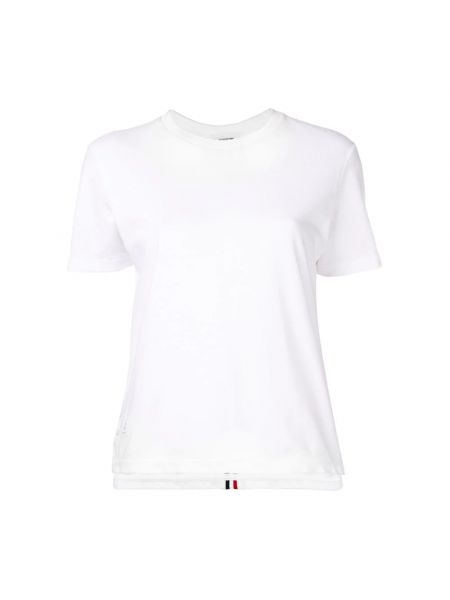 Koszulka w paski relaxed fit Thom Browne biała