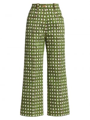 Широкие джинсовые брюки с принтом Giambattista Valli зеленый