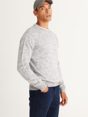 Žakárový priliehavý sveter so slieňovým vzorom Ac&co / Altınyıldız Classics sivá