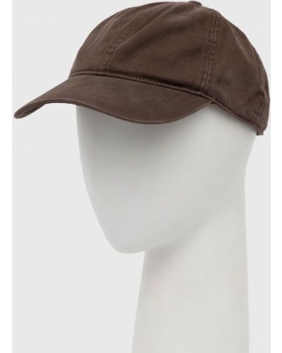 Brązowa czapka z daszkiem bawełniana Abercrombie & Fitch