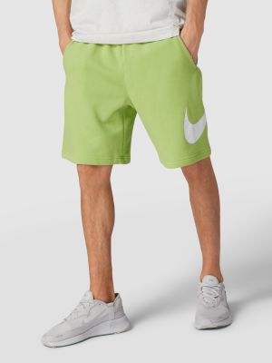Dzianinowe szorty z nadrukiem Nike zielone
