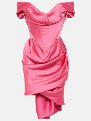 Růžové saténové šaty Vivienne Westwood