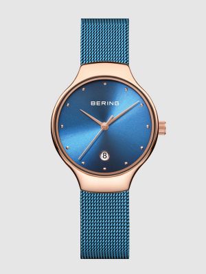 Часы с сеткой Bering синие