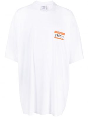 Bavlněné tričko Vetements bílé