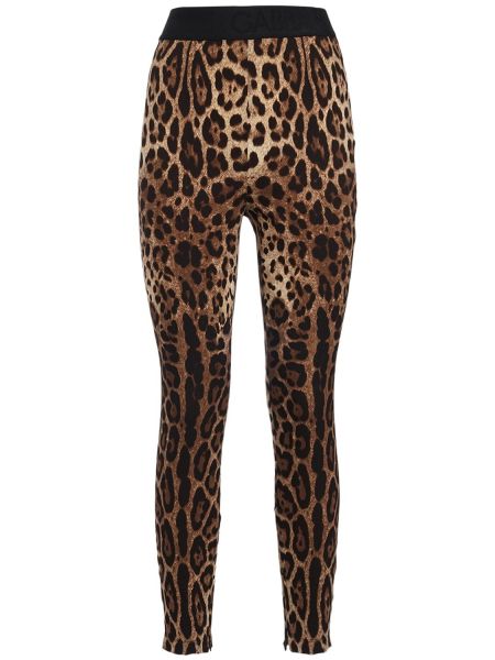 Jersey leopard trykt leggings Dolce & Gabbana