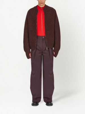 Sweat zippé en tricot Ferragamo marron