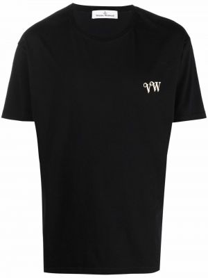 Bomull brodert t-skjorte Vivienne Westwood svart