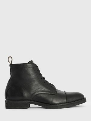 Кожаные ботинки на шнуровке Allsaints черные