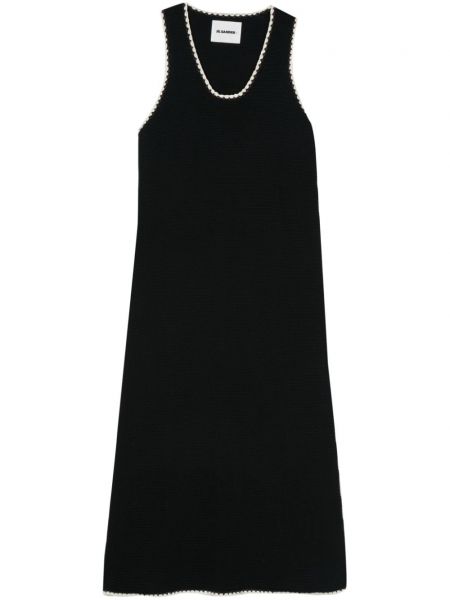 Πλεκτή μάξι φόρεμα Jil Sander μαύρο
