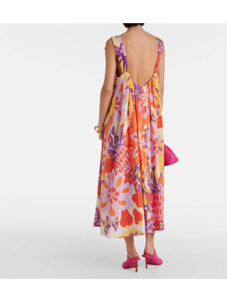 Bombažna dolga obleka s cvetličnim vzorcem Farm Rio