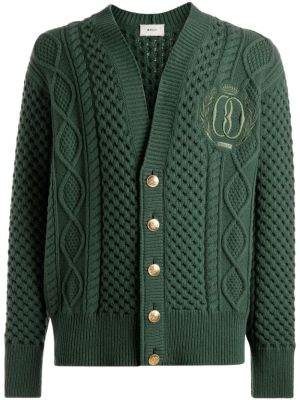 Cardigan ricamata di lana Bally verde