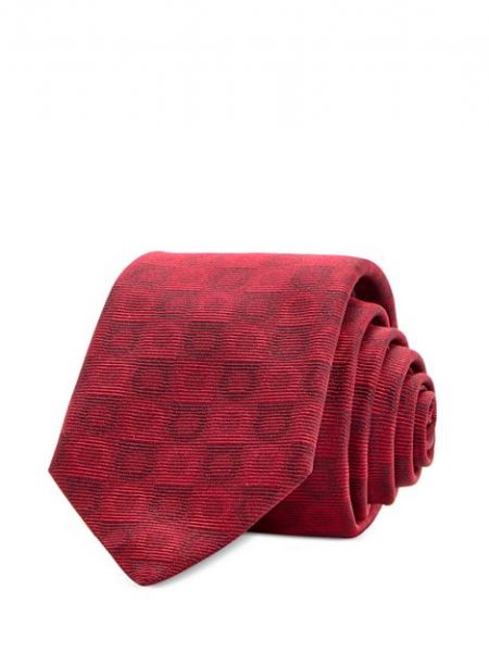 Жаккардовый шелковый галстук с принтом Ferragamo красный