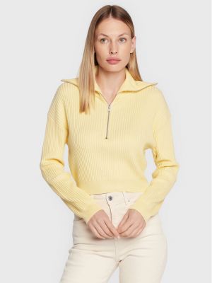 Памучен пуловер Cotton On жълто